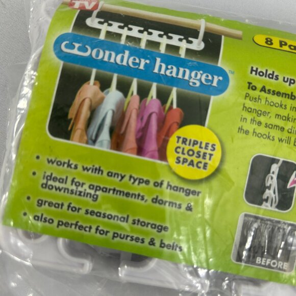 Wonder Hanger 8 Pack Closet Space Saving Organizing As Seen on TV New - Picture 3 of 7